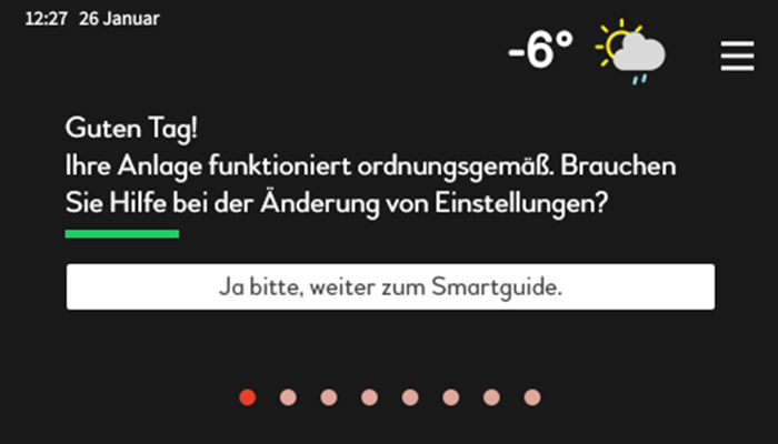 Display mit NIBE Smart Guide