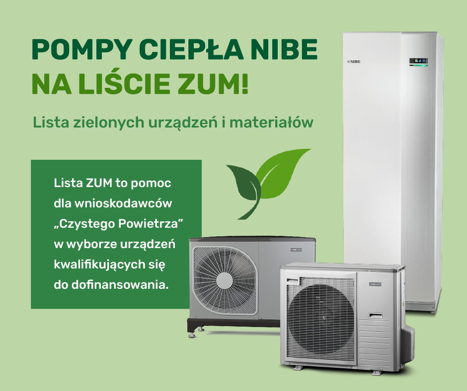Pompy ciepła NIBE na liście ZUM
