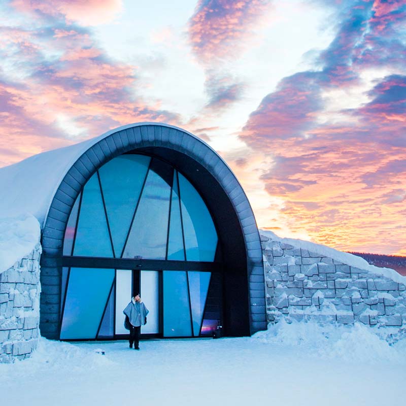 Icehotel 365 mit Abendstimmung