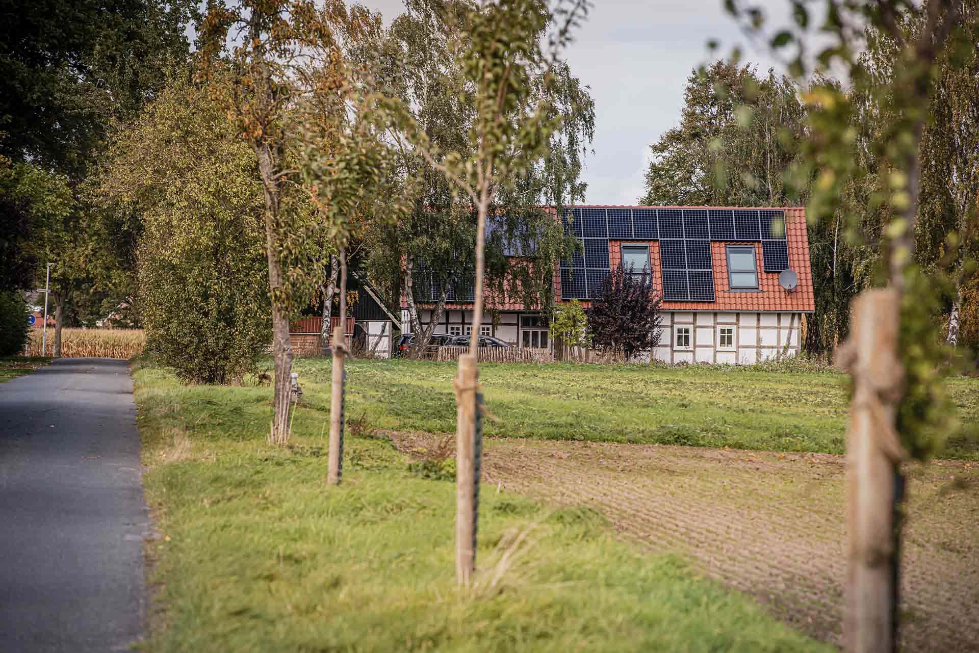 Fachwerkhaus mit Photovoltaikanlage in Hille