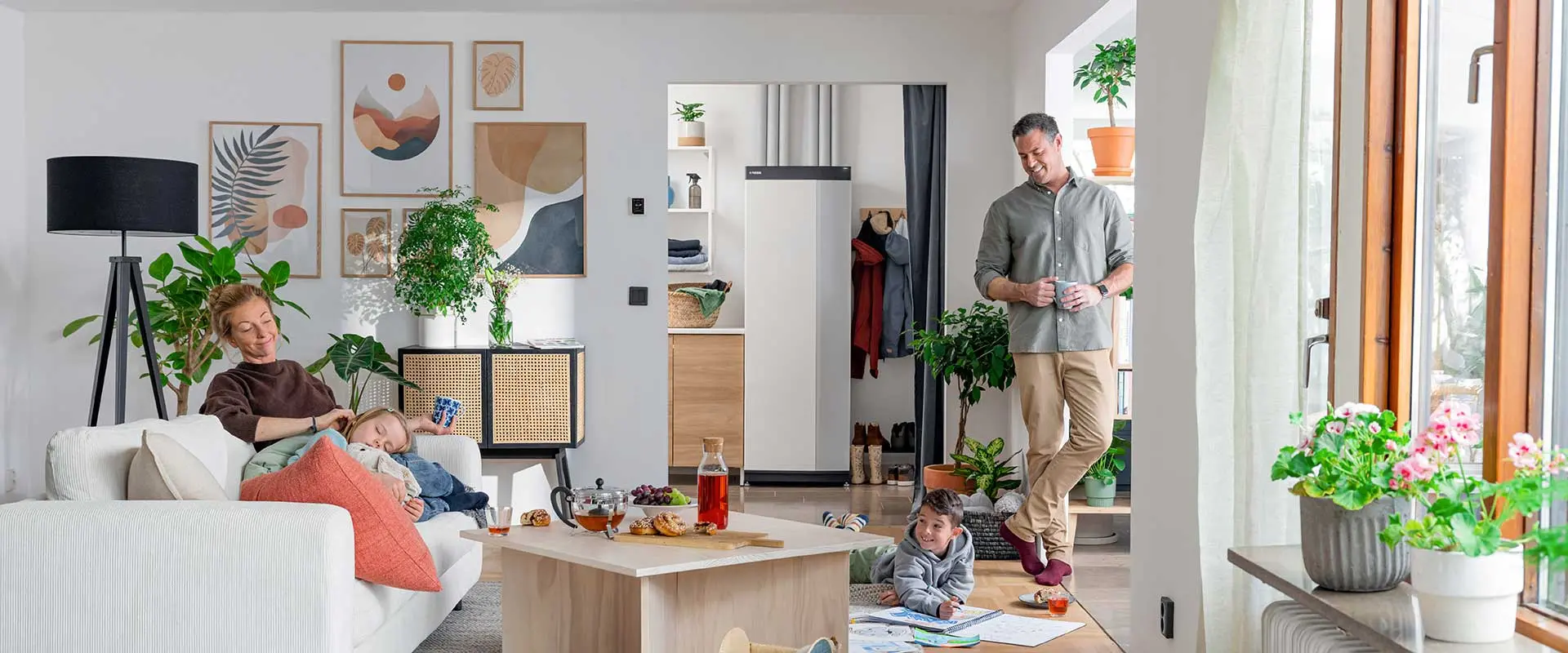 Family in living room