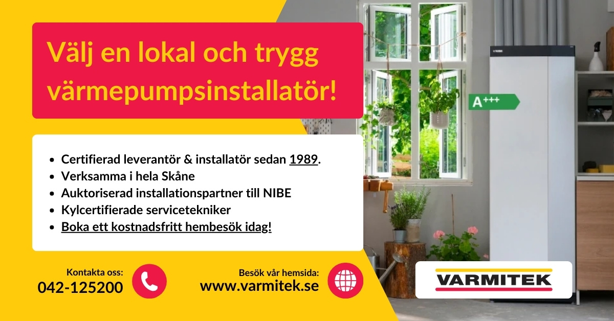 Varmitek i helsingborg installerar värmepump