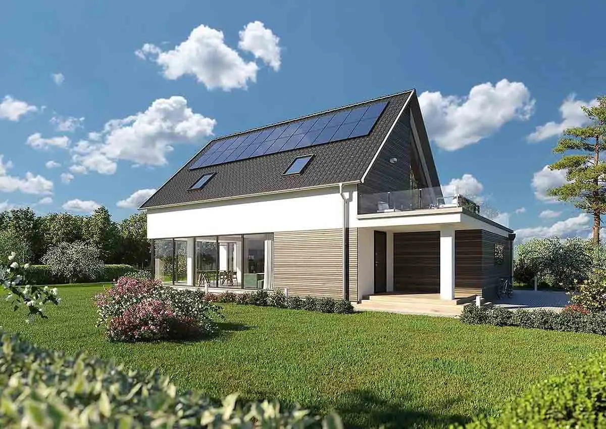 Hus med solceller från NIBE