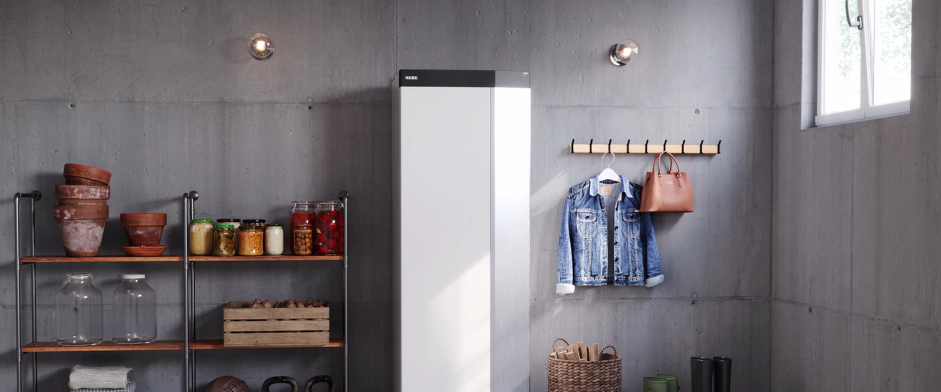 NIBE S1156 in a garage