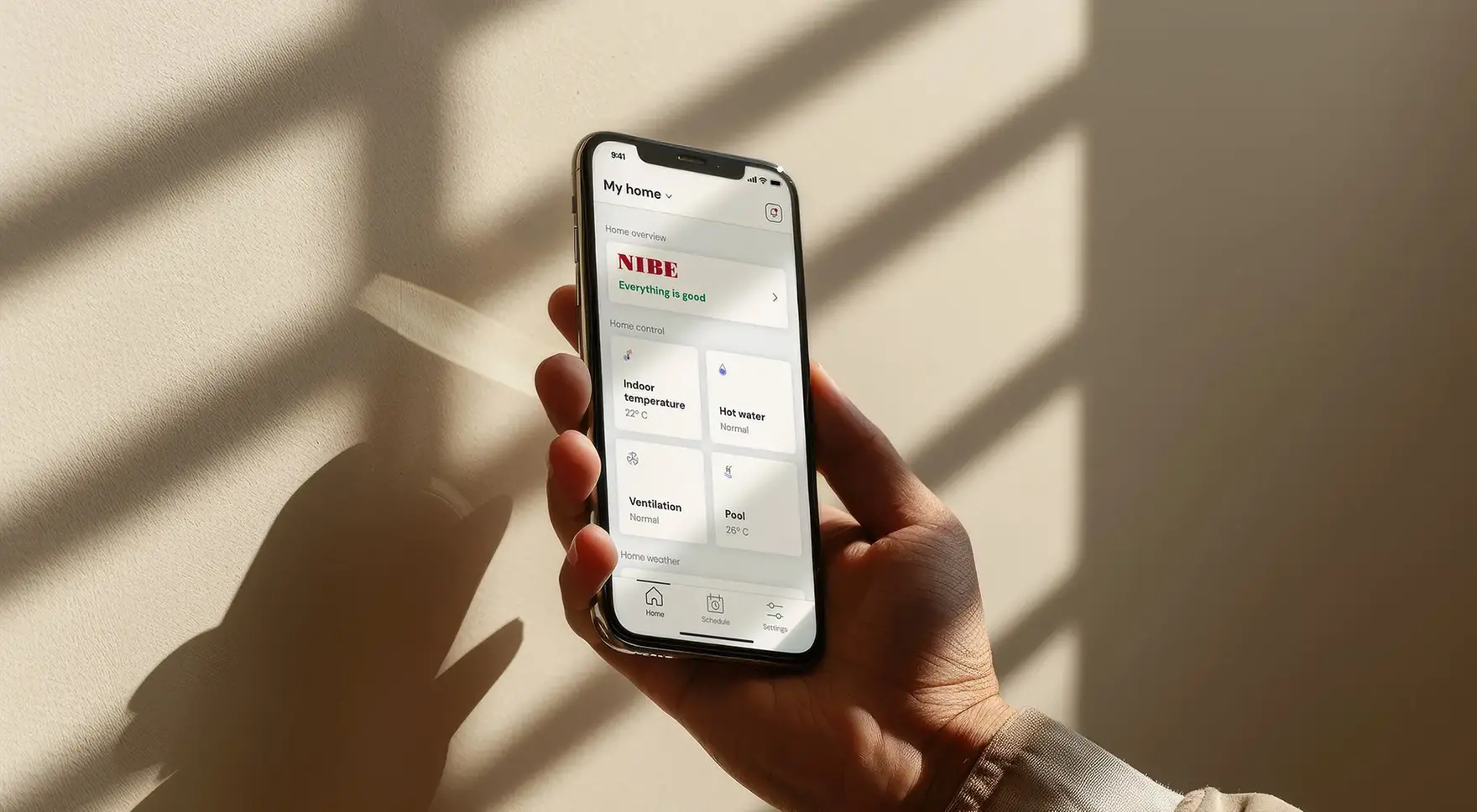 Keep track of your NIBE heat pump via your smart phone or tablet.