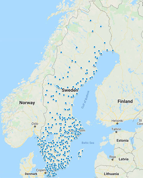 NIBES installatörer finns över hela landet