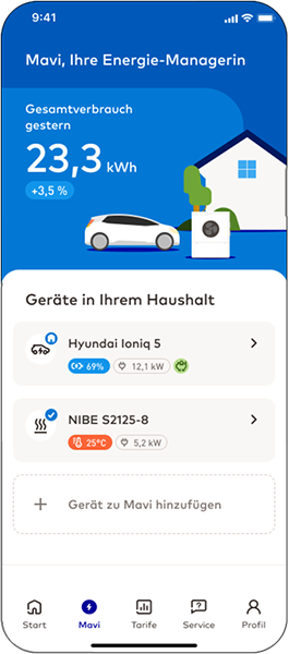 EnBW zuhause+ App mit NIBE S2125