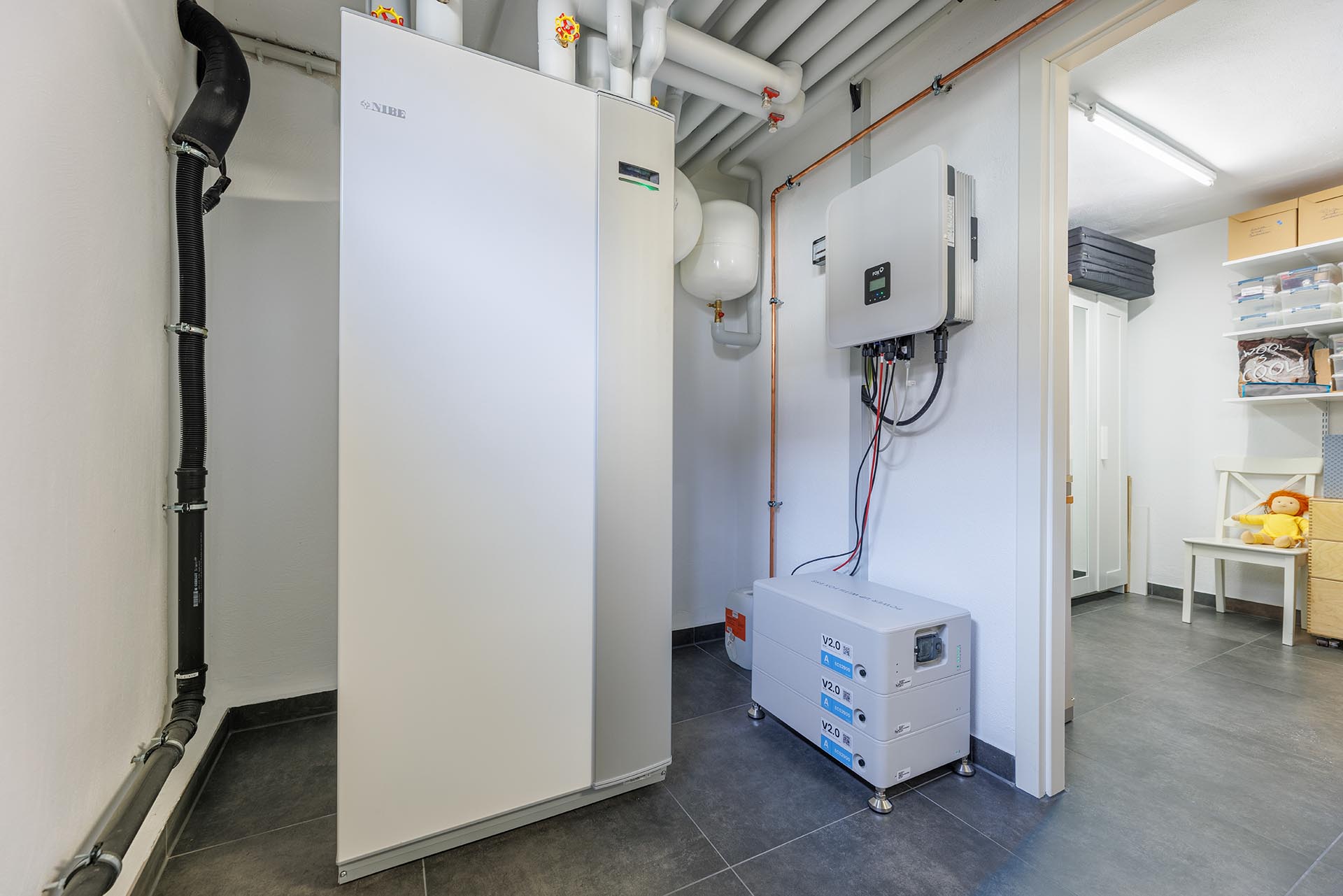 VVM Inneneinheit, Wechselrichter und Stromspeicher