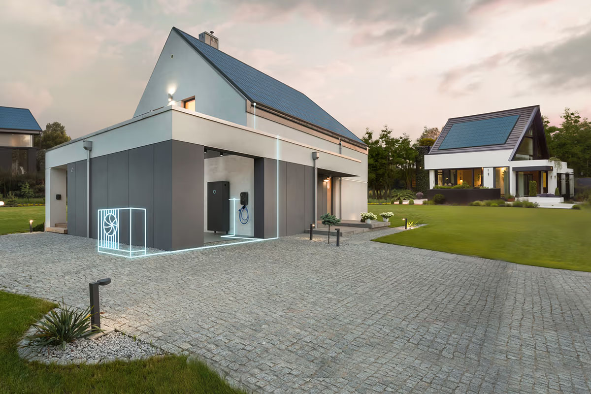 Visualisierung vom Zusammenspiel PV, sonnenBatterie und Wärmepumpe