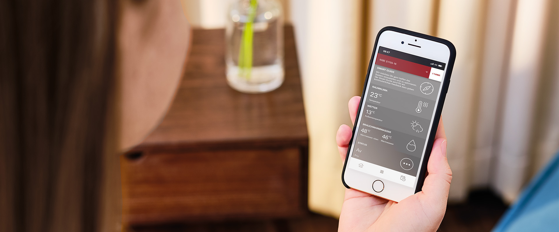 myUplink App auf dem Smartphone