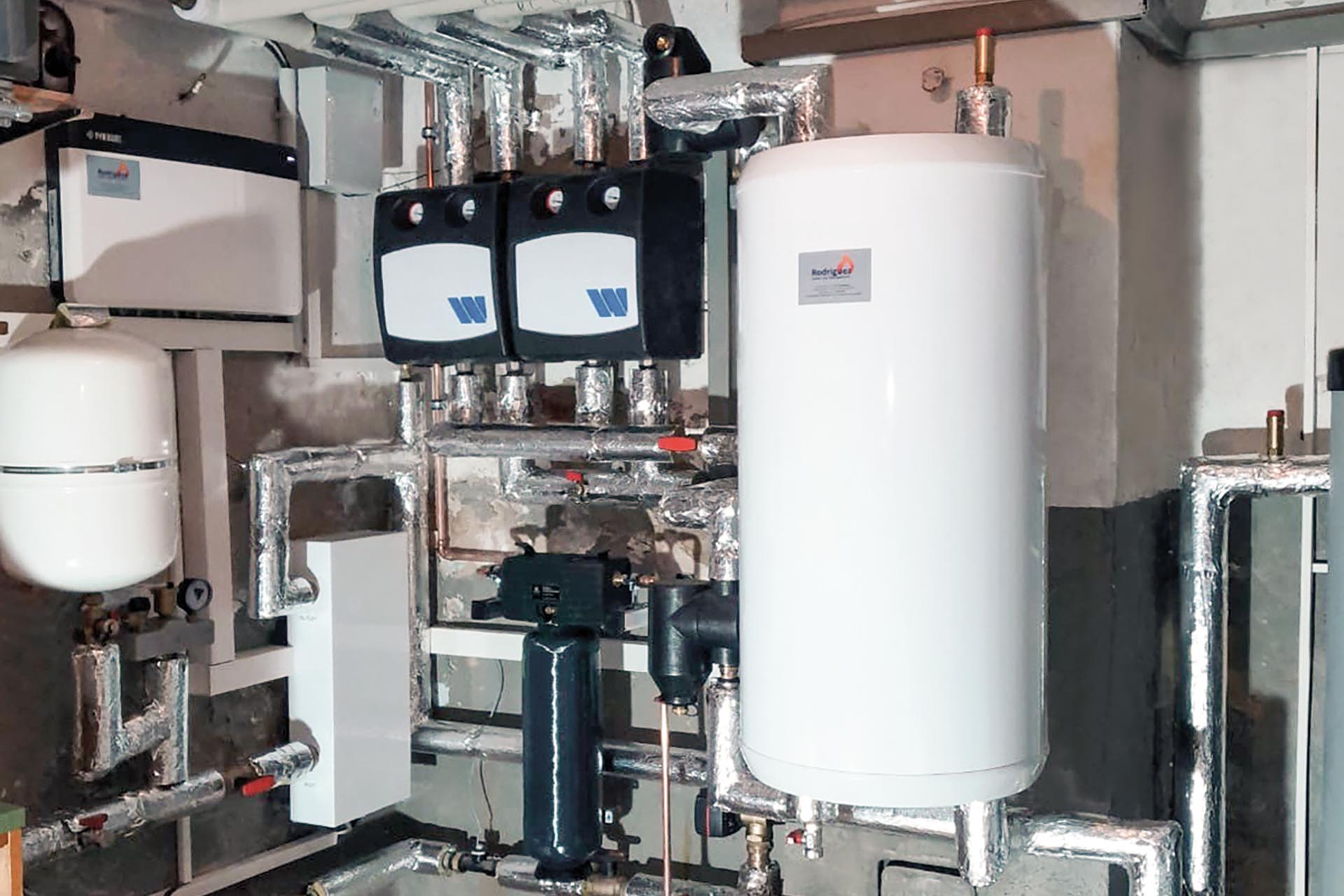 Heizsystem im Technikraum