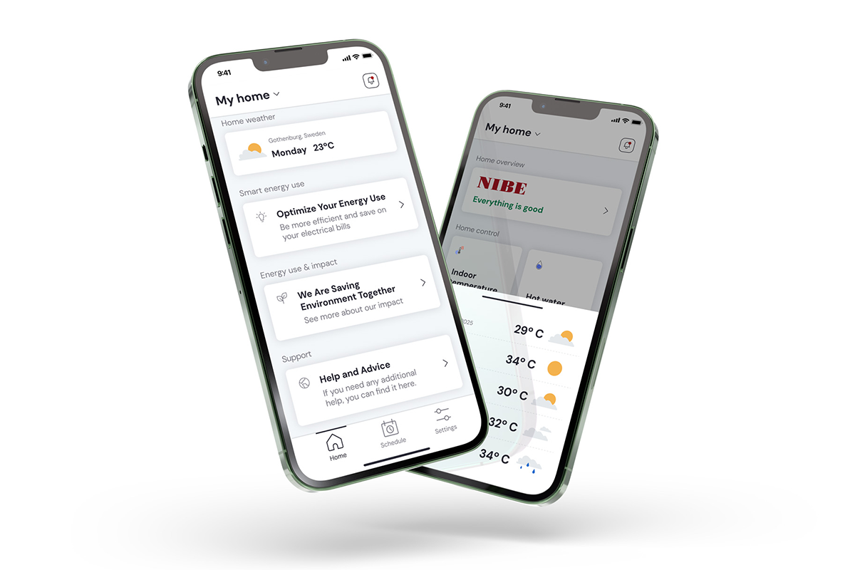 myUplink App auf dem Smartphone