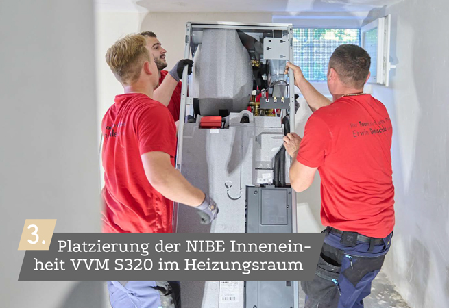 3. Platzierung der NBIE Inneneinheit VVM S320 im Heizungsraum