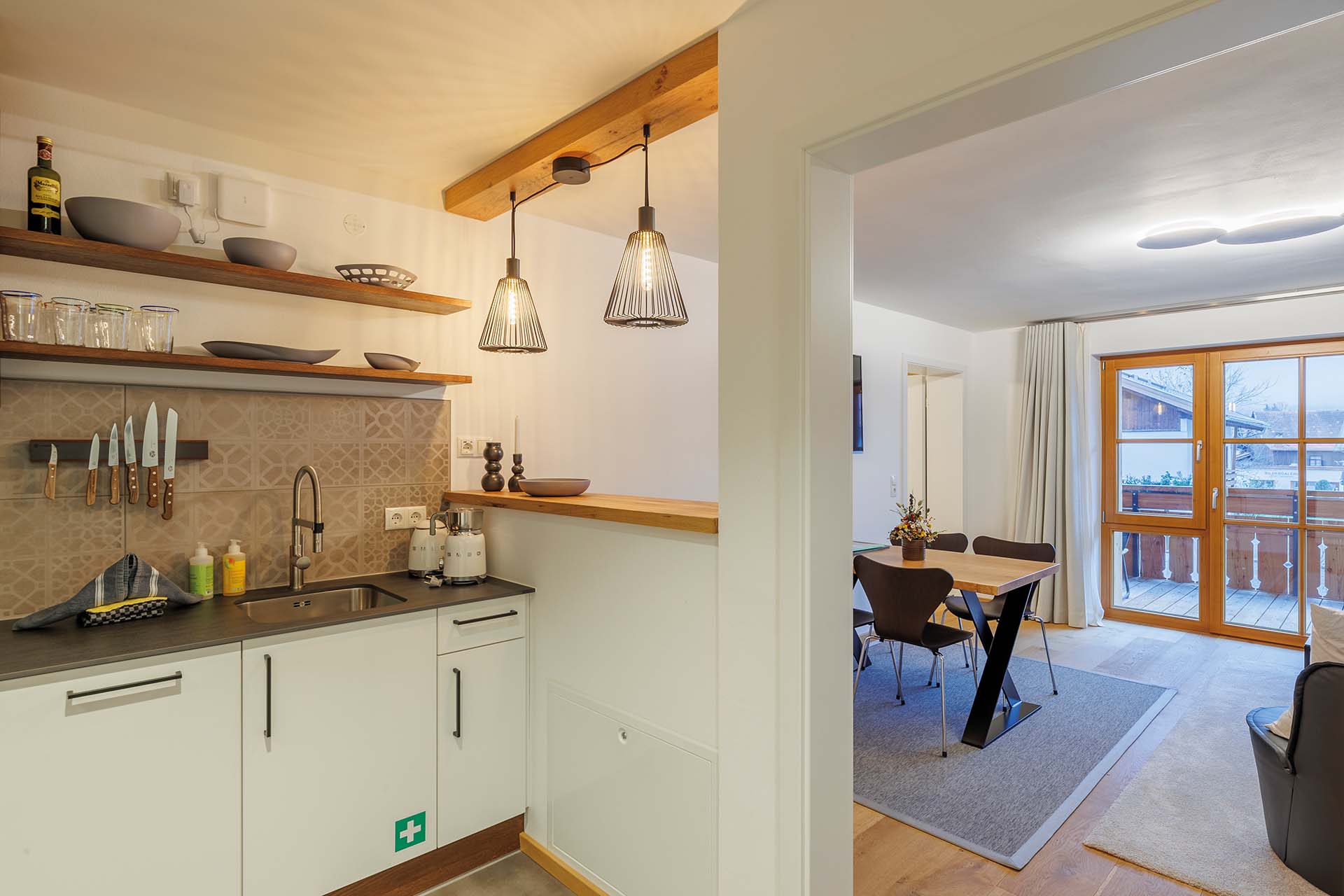 Küche und Esszimmer im Landhaus Wiederkehr