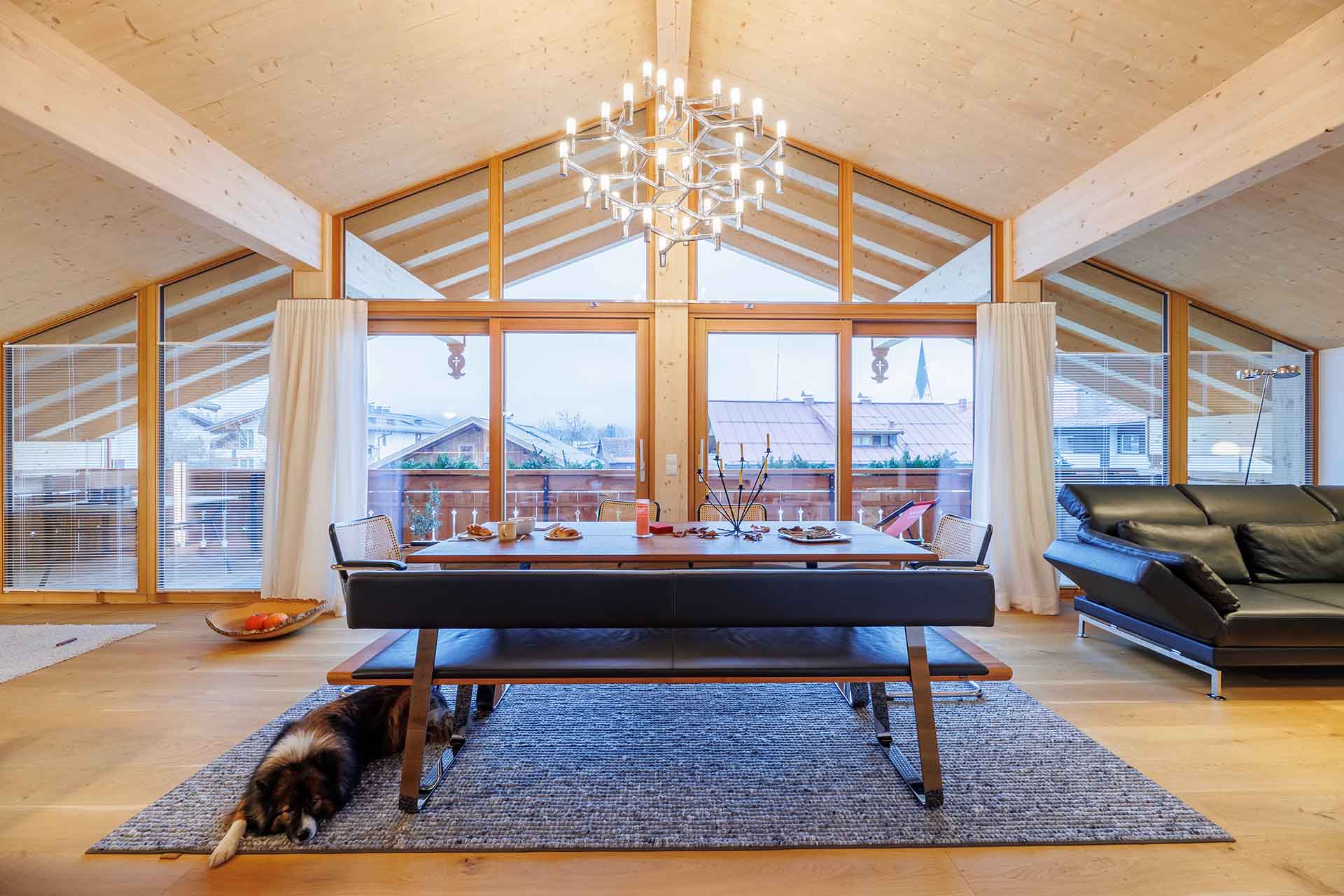 Wohnzimmer im Landhaus Wiederkehr in Oberstdorf