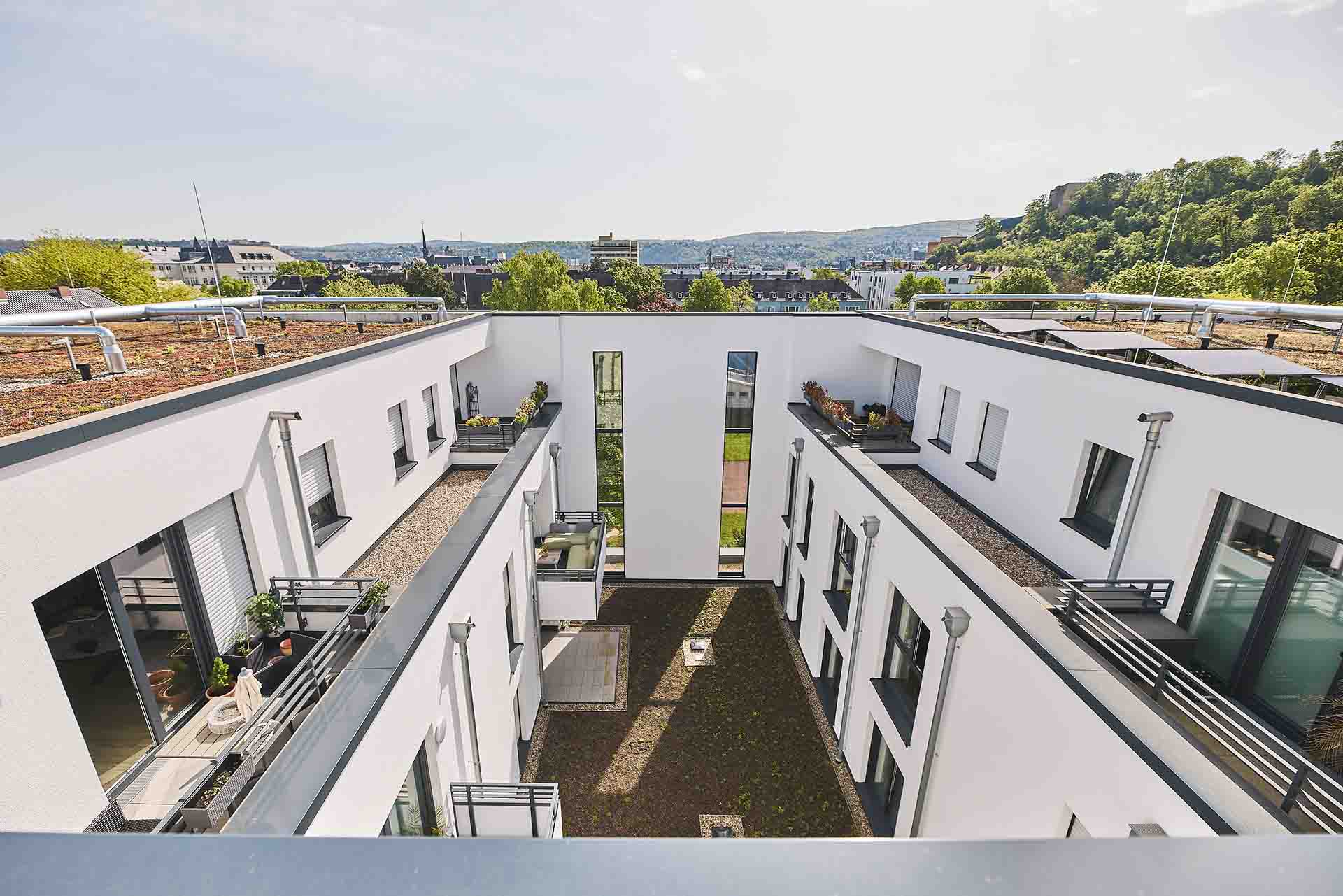 Innenhof des Mehrfamilienhauses in Koblenz