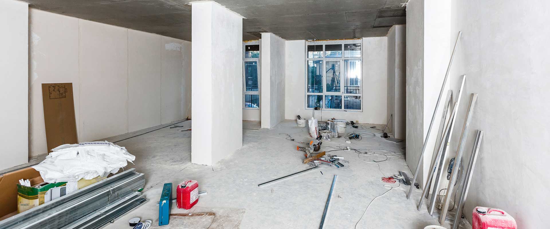 Hus som totalrenoveres